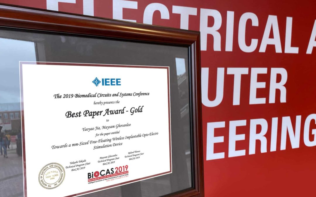 Yaoyao Jia Wins IEEE Best Paper Award